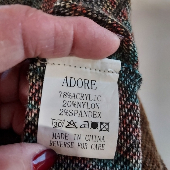 Adore small sweater dress brown with multi color design - Picture 2 of 4